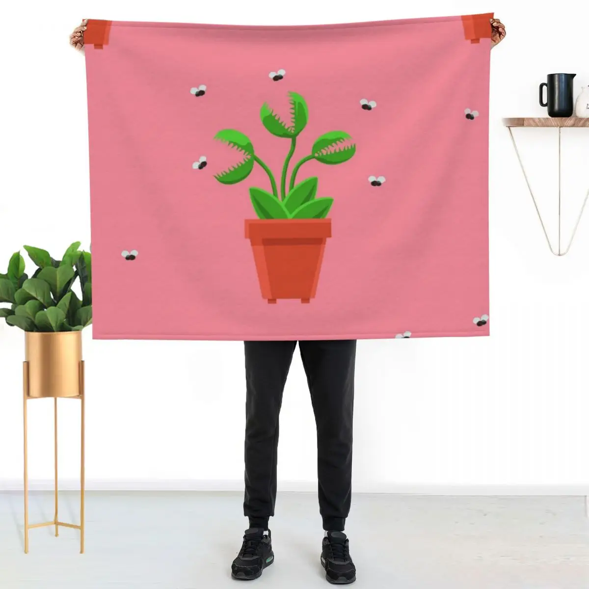 

pink venus fly trap Throw Blanket Luxurious Soft Fuzzy Blanket for Sofa Bed