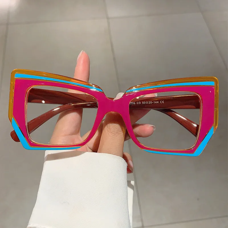 Anti Blue Light Optical Irregular Square Glasses Women Vintage Brand Designer Myopia Prescription Multicolour Eyewear Frame