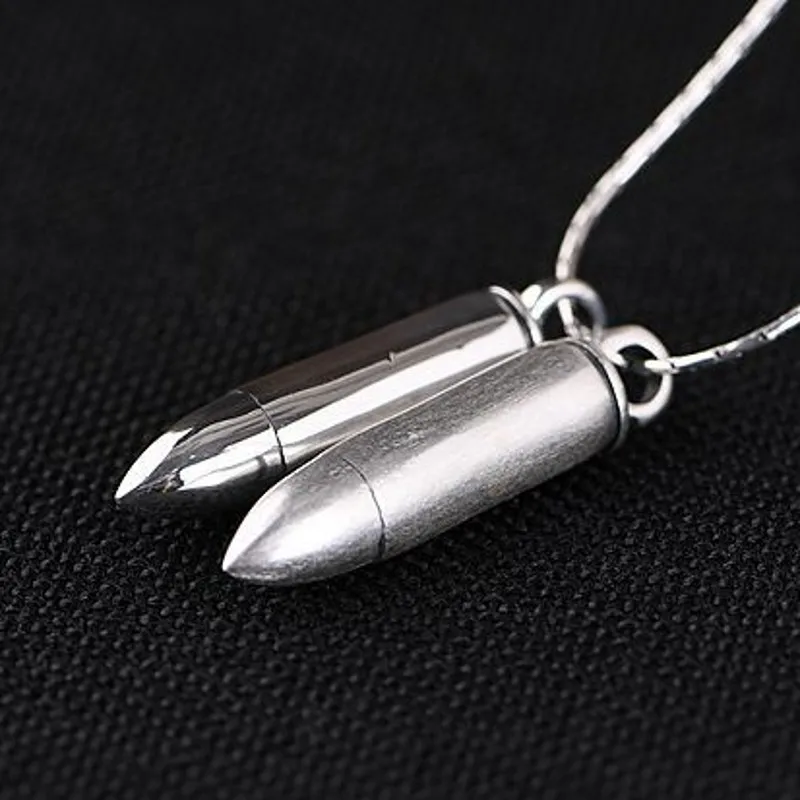 Bestlybuy New Real S925 Silver Jewelry 2021 Fashion Bullet-Shaped Gawu Box For Retro Matte Men\'S And Women\'S Pendant