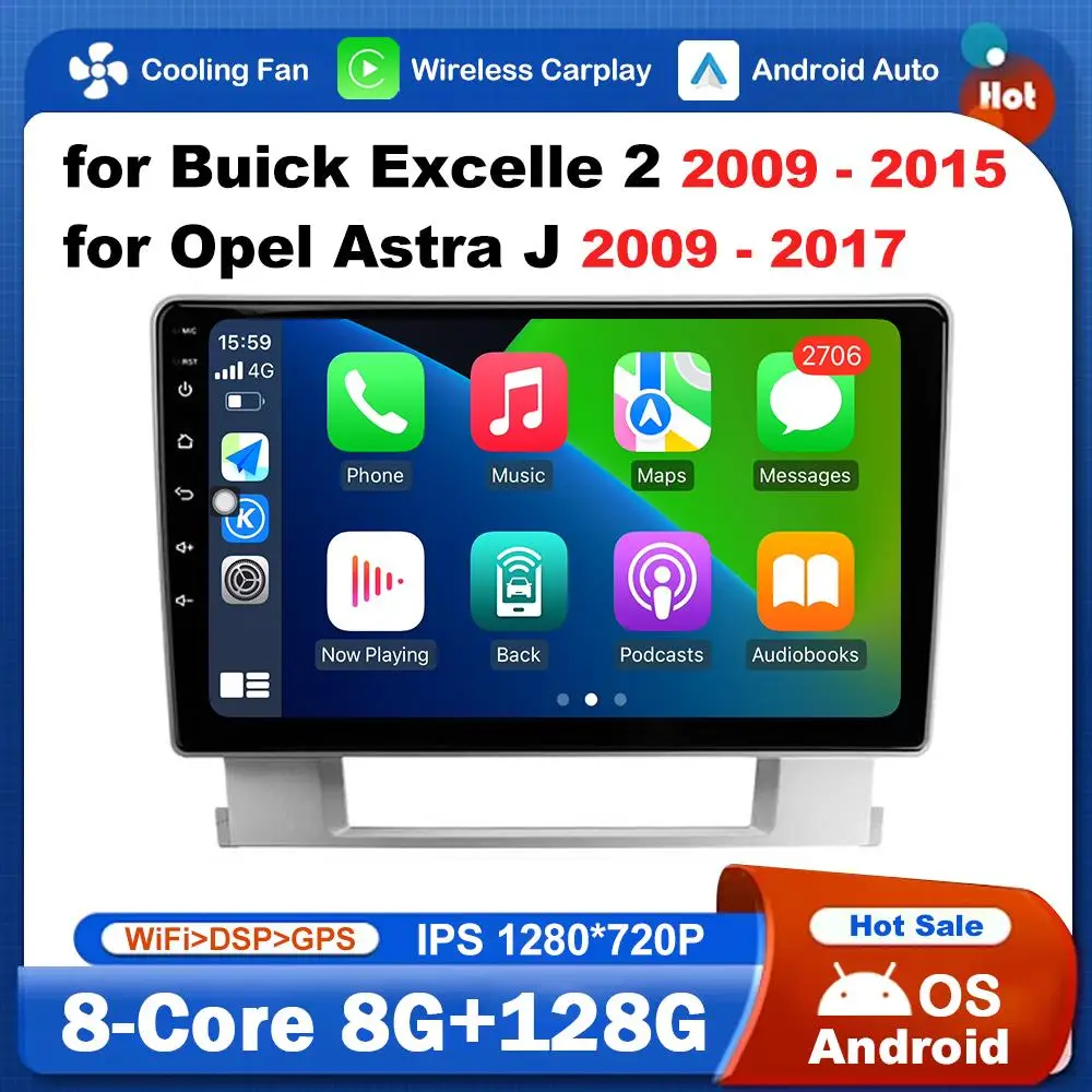 

9 '' Android OS Carplay WiFi for Buick Excelle 2 2009 - 2015 for Opel Astra J 2009 - 2017 Car Radio Multimedia Player IPS Screen