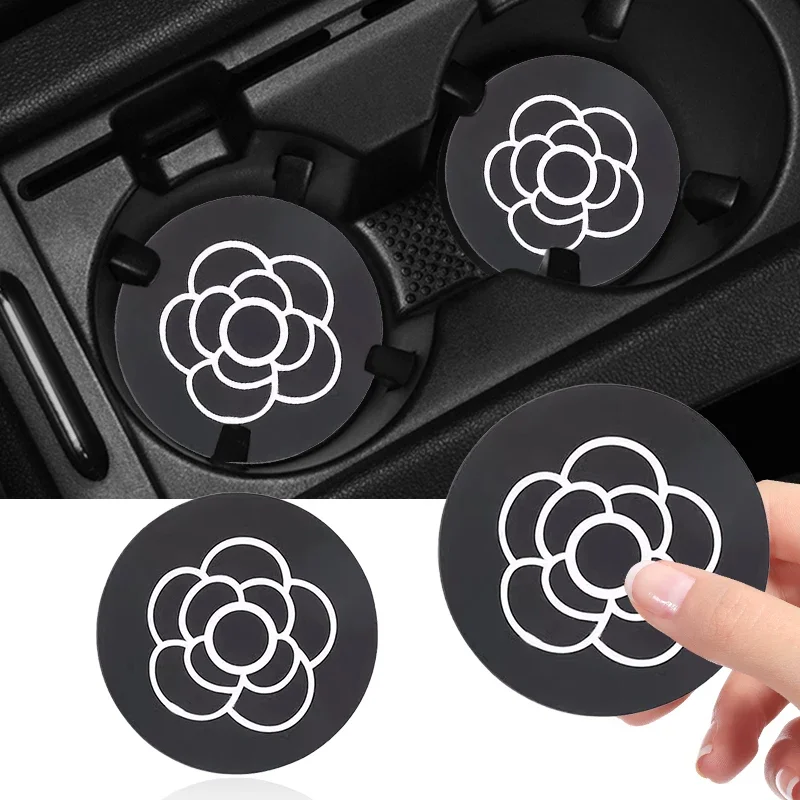 Leather Car Cup Pad Anti-slip Coaster Mat For Ssangyong Rexton 2 Tivolan Musso Tivoli Kyron Actyon Sport Korando Accessories