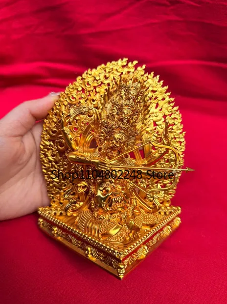 15CM Tibet Rahula Protector Goddess Buddha Copper Statue