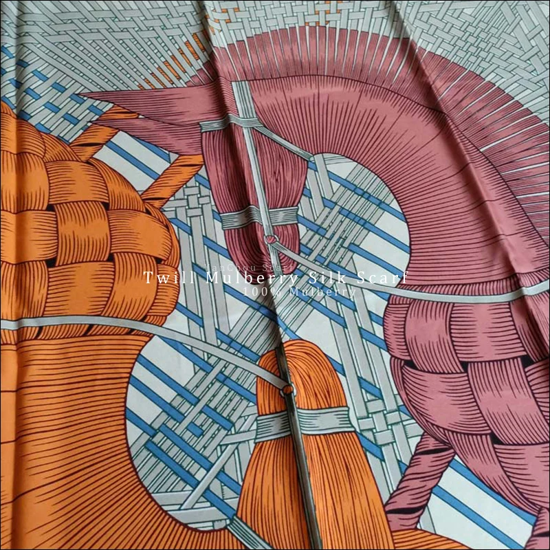 Tự Nhiên Bất Silk Scarf Quảng Trường Phụ Nữ Sang Trọng Thương Hiệu In Ngựa Nữ 100% Khăn Lụa Nữ 110 Lớn Khăn Choàng Khăn Quàng Cổ