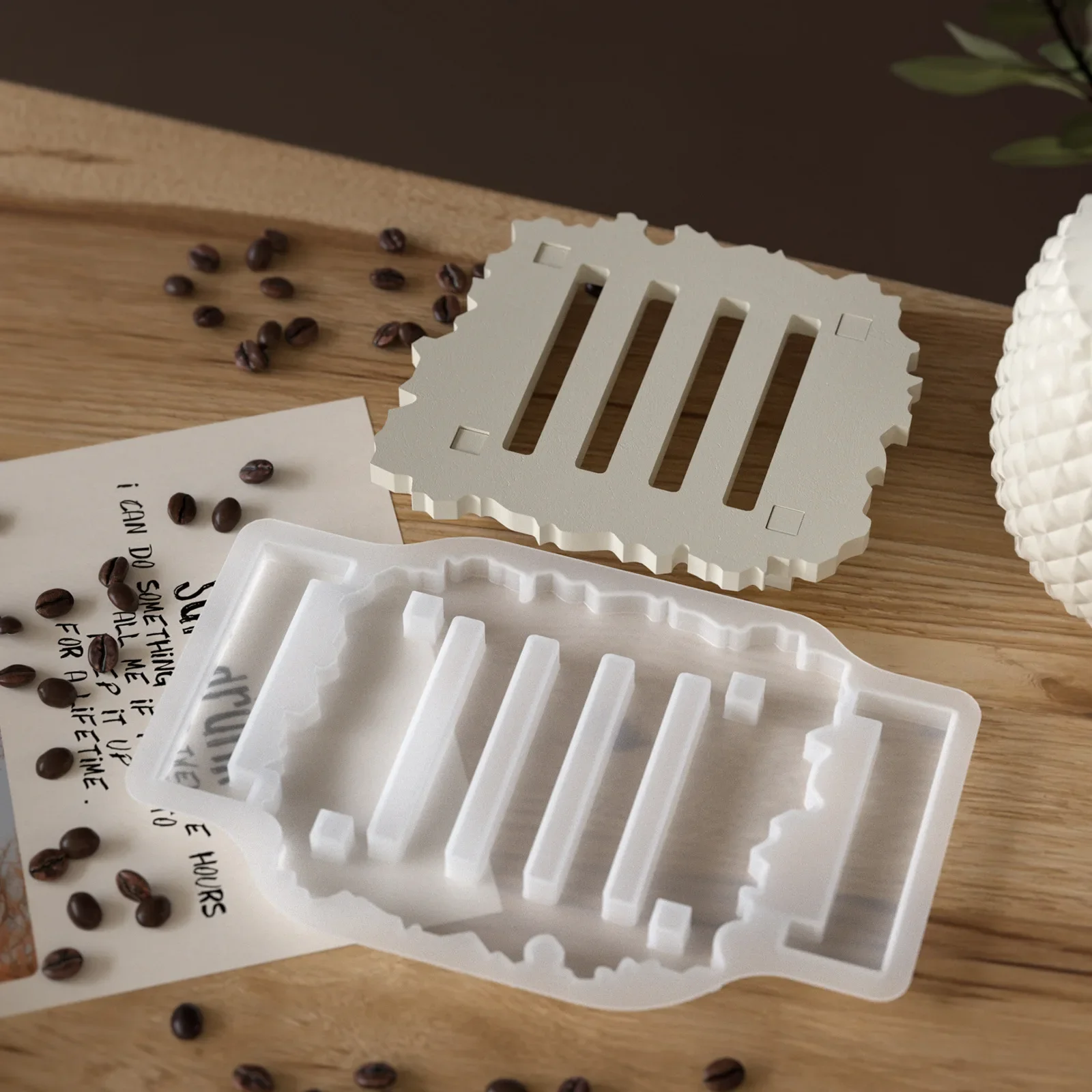 Подставка для головы скелета, силиконовая форма, сделай сам, эпоксидная смола, коврик для кофейной чашки с полкой для хранения, форма для Хэллоуина, декор, ремесло, ручная работа