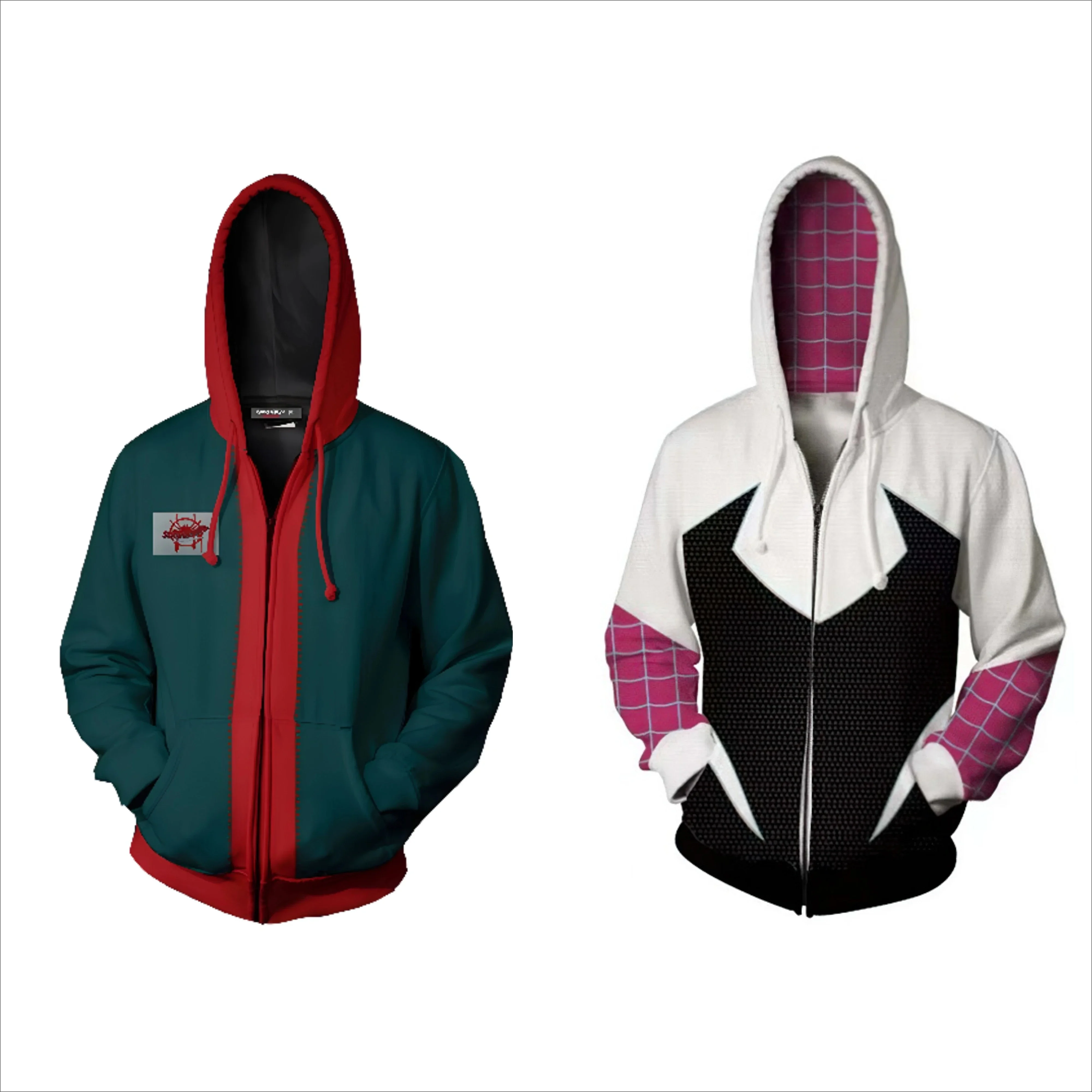 سترة تنكرية للهالوين موازية الكون سوبر سبايدر هيرو مايلز موراليس معطف بقلنسوة بسحاب مذهل وبلوزات ثلاثية الأبعاد