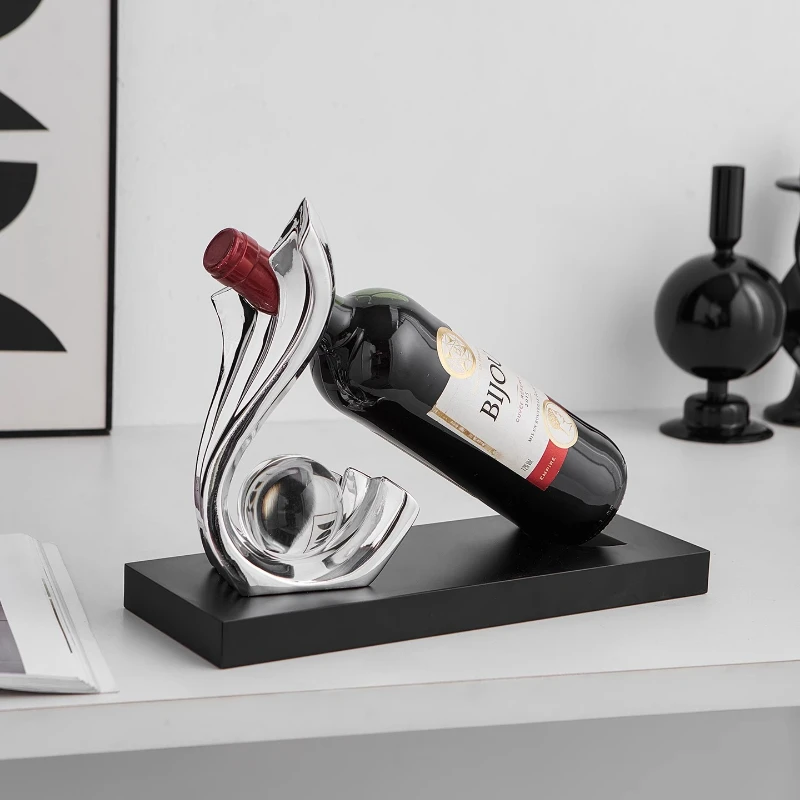 Luxury High-end Wine Rack Modern Art Home Decor Electroplating Abstract Crafts Creative Wine Bottle Holder Wine Cabinet Ornament