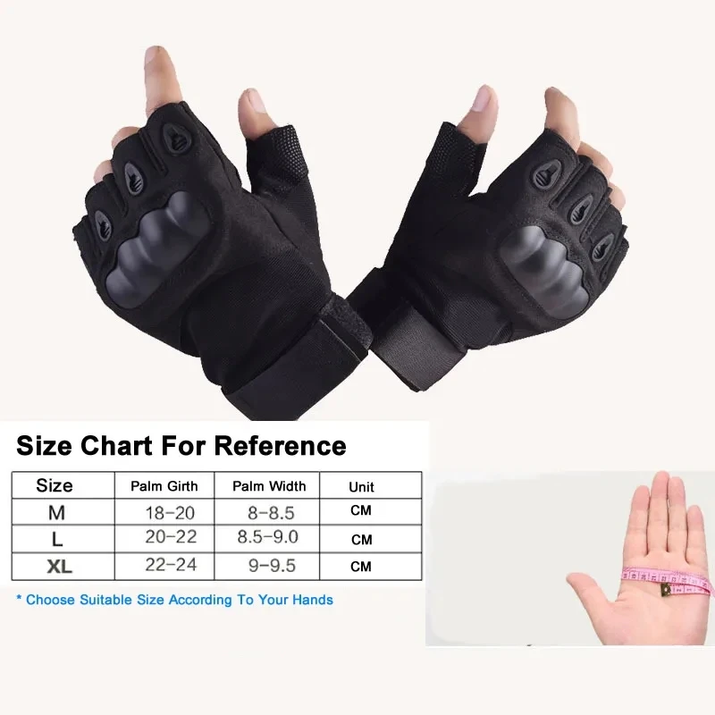 Tactical Half Finger Gloves Knuckle Enhanced Combat Gloves Outdoor Sport Hiking Shooting Riding Hands Protection For Work Safety