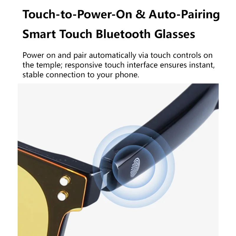Lenovo Smart AI Translation Bluetooth Glasses Touch Control Handsfree Call Support Myopia Lenses Dual Battery Model Sunglasses