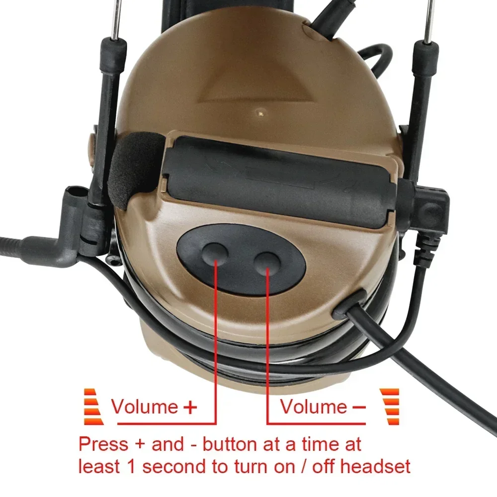 HEARING TACTICAL COMTA Headset Proteção auditiva COMTA II Fone de ouvido tático Captador de redução de ruído Airsof Shooting Earmuffs