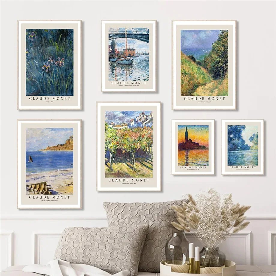 Claude Monet Iris Abstract Landscape Impression Wall Art Canvas Painting Posters And Prints Wall Pictures For Living Room Decor