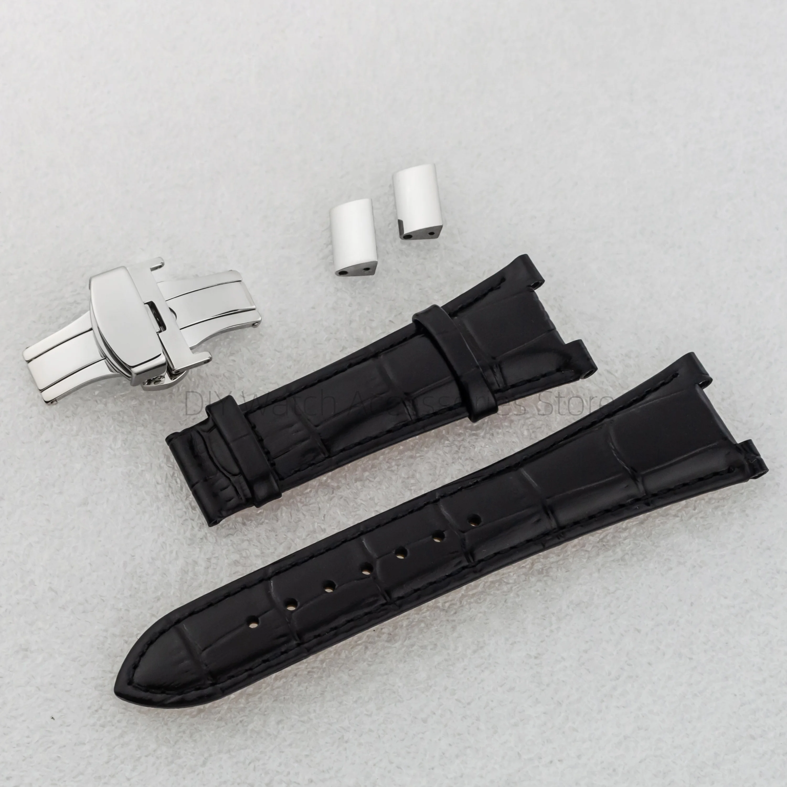 25mm Watch Strap for Nautilus Genuine Leather Watchband 316L Stainless Steel Buckle Wristband Watch Accessories Watch Bracelet