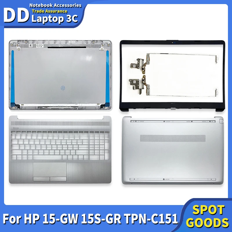 NEW for HP 15-GW 15S-GR TPN-C151 Laptop LCD Back Cover Front Bezel Palmrest Bottom Case Hinges Top Lid L52012-001 L52007-001