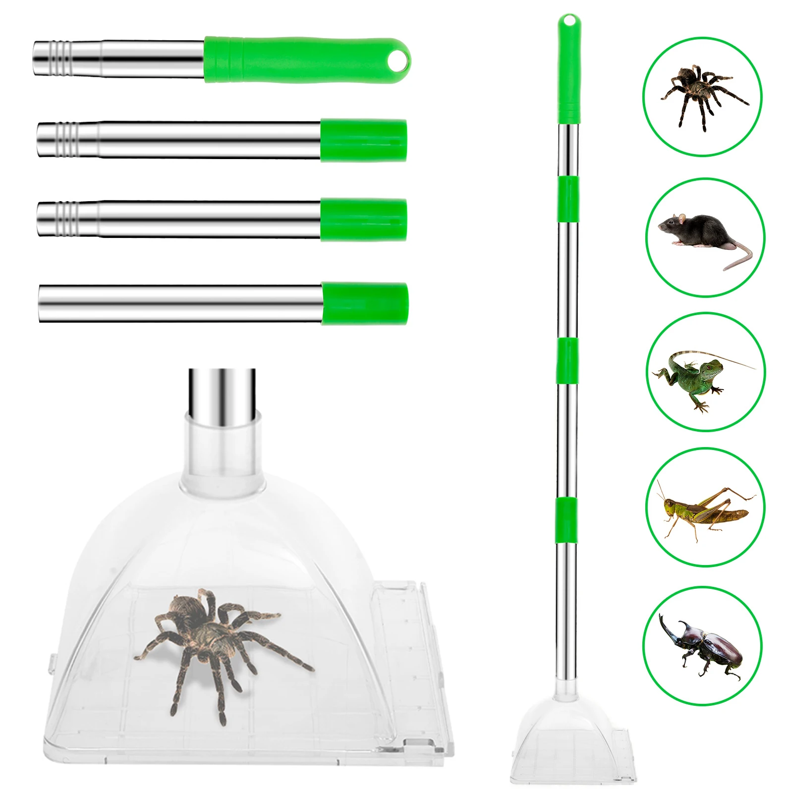 Long Handle Spider Grabber Pest Catcher Net Cover For Indoor Outdoor Stink Bug Moth Cockroach Centipedes Scorpions Catching Tool