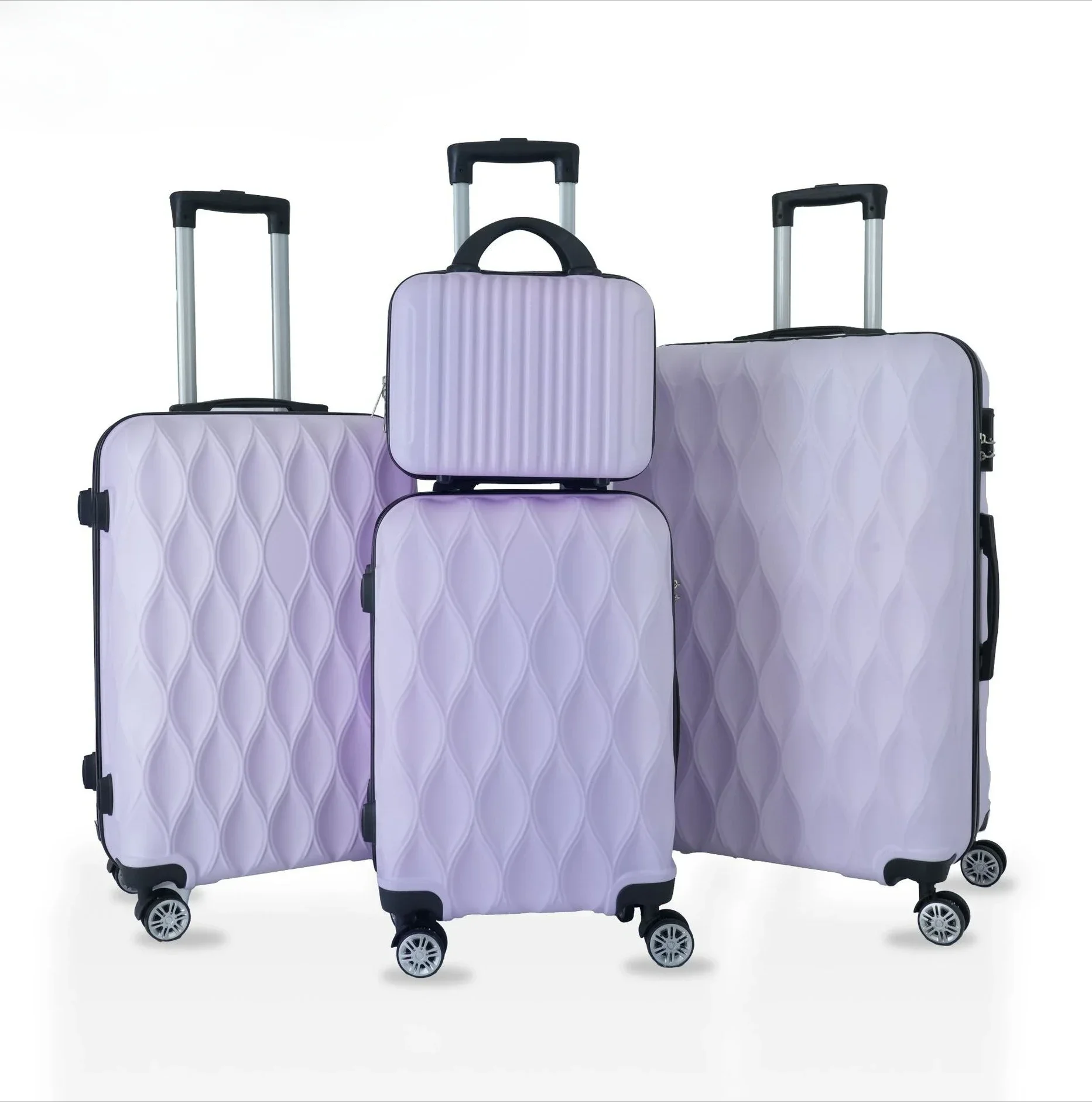 4 Pieces Luggage Set Softside Travel Suitcase with Spinner Wheels, 14+20+24+28in  Four-piece  Lightweight Suitecase Set