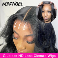 Wowangel Glueless Wig Human Hair Ready to Wear 5x5 HD Lace Closure Wigs Body Wave Preplucked Invisible Melty Skin Wig For Women