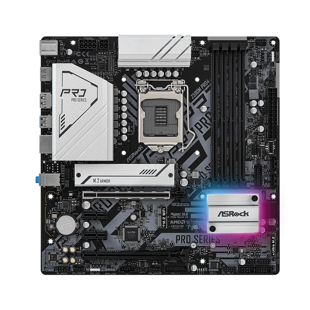 ASRock Z590M Pro4 Motherboard Support i9-11900KF 10900K i7-11700K 10700 i5-11600K 10400 CPU 4xDDR4 4800MHz M.2 NVME PCIe 4.0