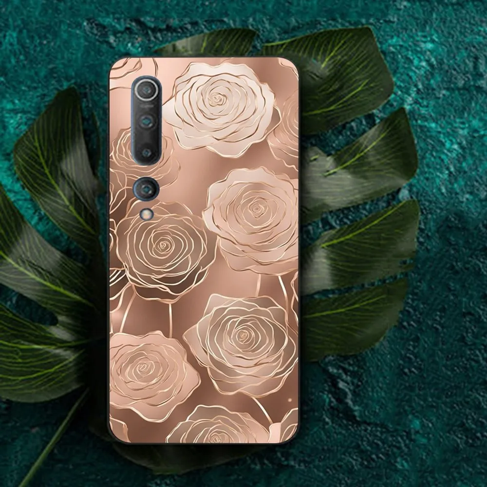 Beautiful Gold Rose Phone Case For Redmi Note 4 X 5 A 6 7 8 T 9 9S 10 11 11S 11Epro Poco M3 Pro