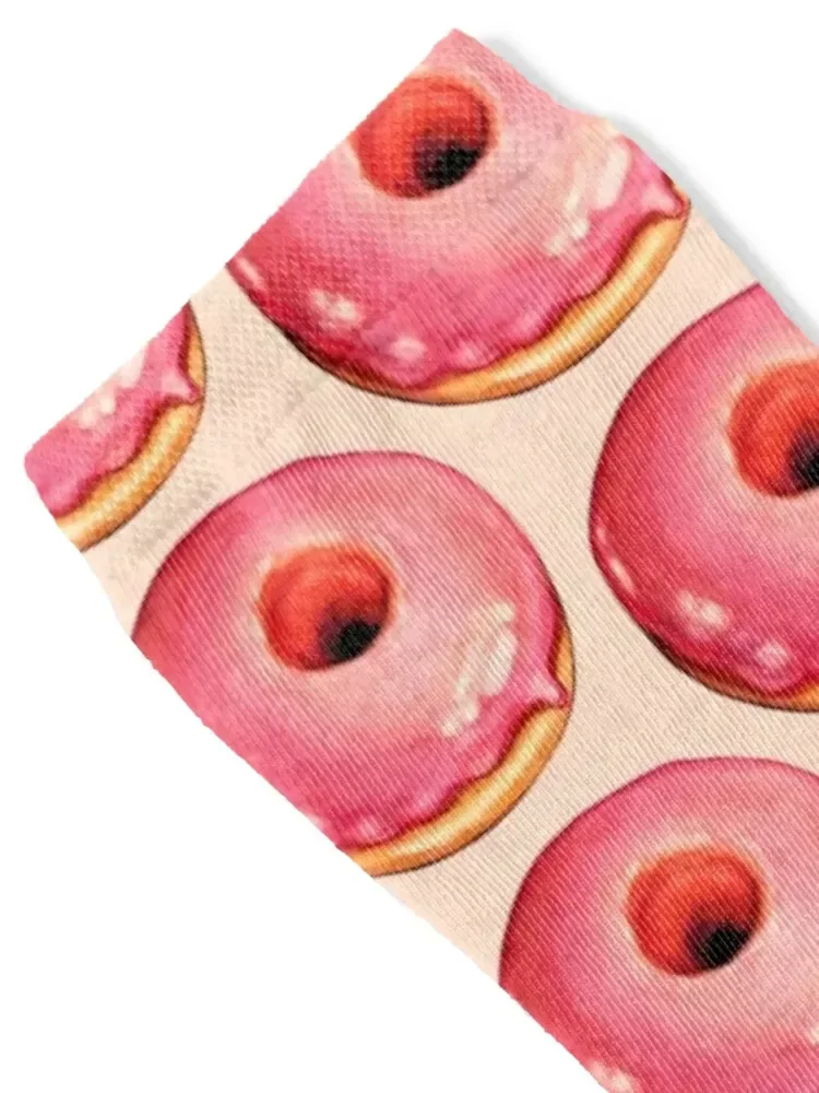 Strawberry Donut Pattern Socks Antiskid soccer sport Socks Ladies Men's