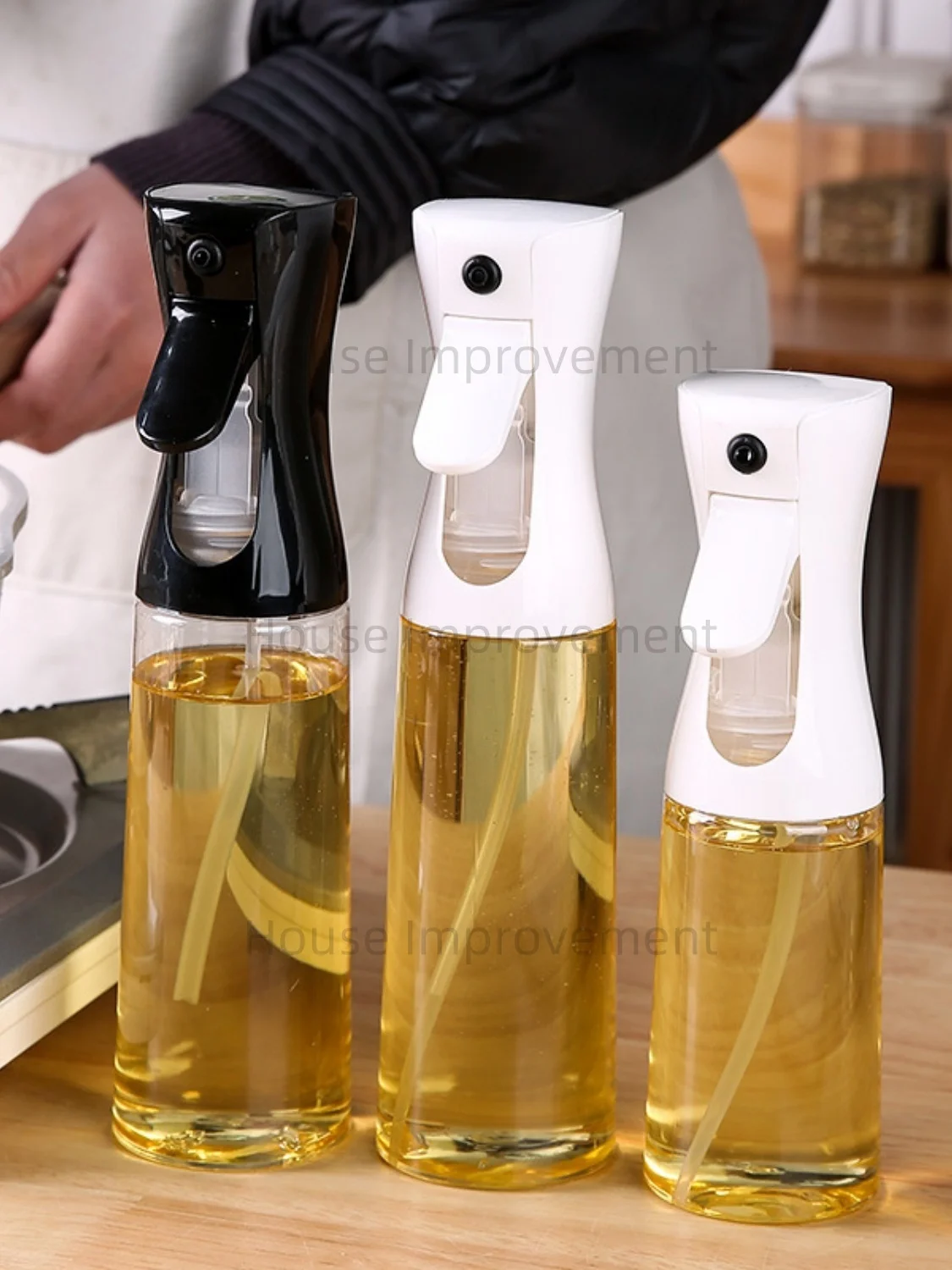 Bouteille de pulvérisation d'huile de cuisine, pulvérisateur d'huile d'olive de cuisson, bouteille de pulvérisation pneumatique de 200/300/500ML, distributeur d'huile de pulvérisation pour Barbecue et