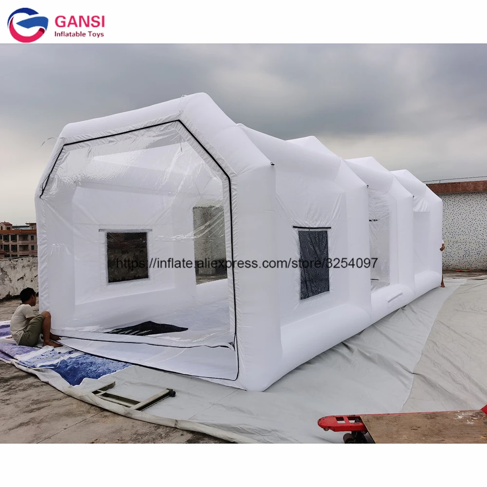 

8x4x3m white oxford cloth inflatable spray booth tent for car painting