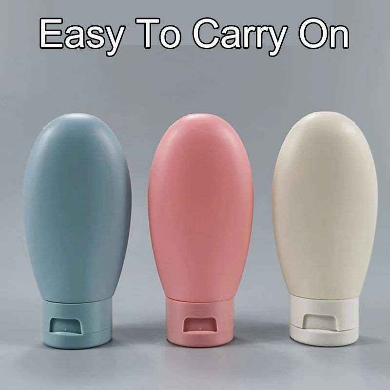 4 Pcs/set Refillable Bottle Set 60ml Silicone Liquid Lotion Container Squeeze Tube Empty Bottle Portable Travel Shampoo Bottle