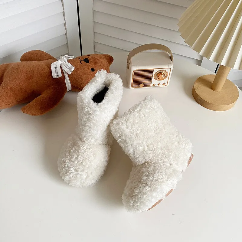 

Girls Snow Boots Children Cotton Shoes Warm Short Boots Plush Soft Sole Platform Boot Ankle Boot Winter Shoe for Girl Zapatos