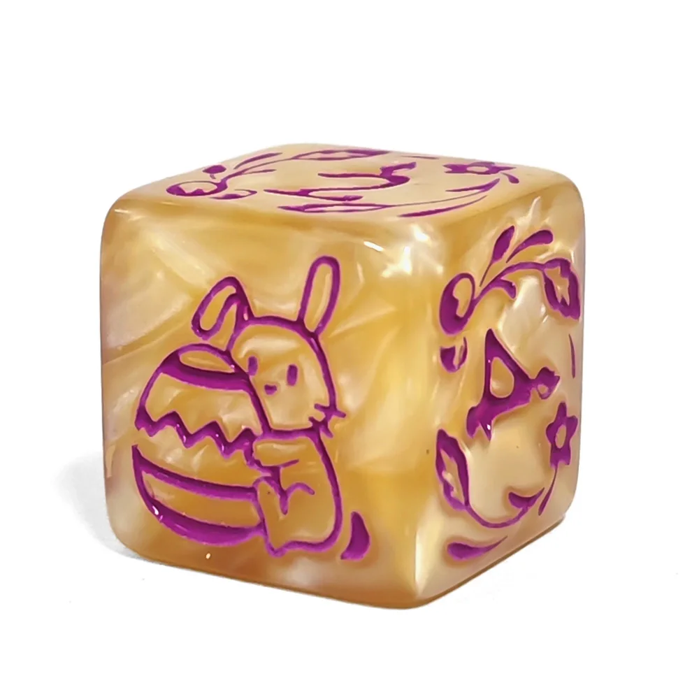 Swirl Acrylic DND Dice Set 7PCS, Purple Ink Cute Bunny Engraved Polyhedral Dice for Dungeons & Dragons Pathfinder Tabletop Games