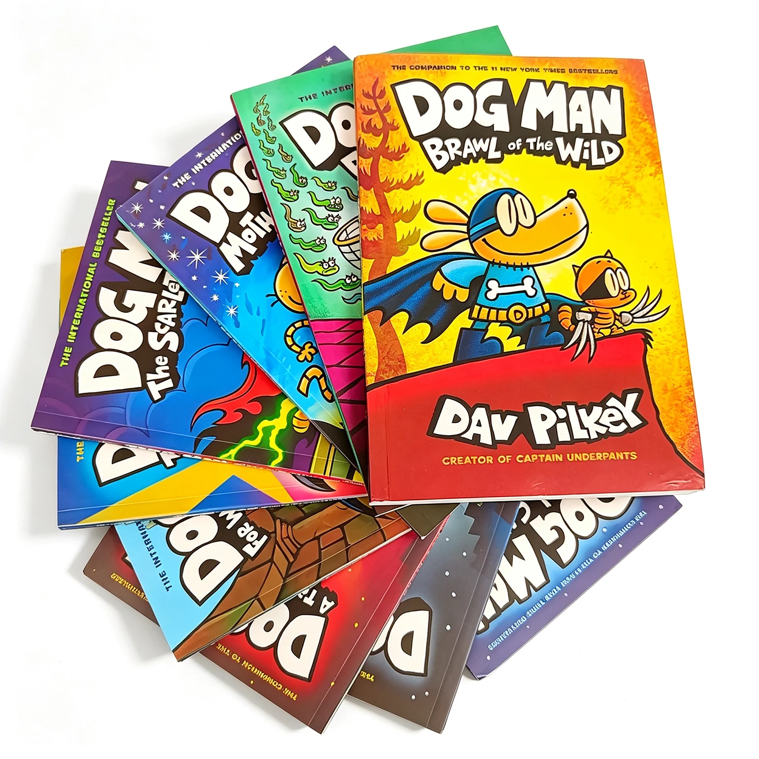 Random 4 Book Dog Man Collection book By Dav Pilkey Kids Graphic Novel Comic Book in English Children Reading Story Books