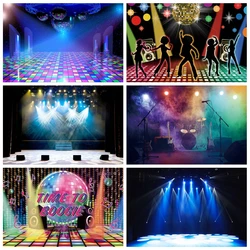 Laeacco Stage Backdrops Music Show Shiny Spotlight Speaker Party Child Portrait Photographic Backgrounds Photocall Photo Studio