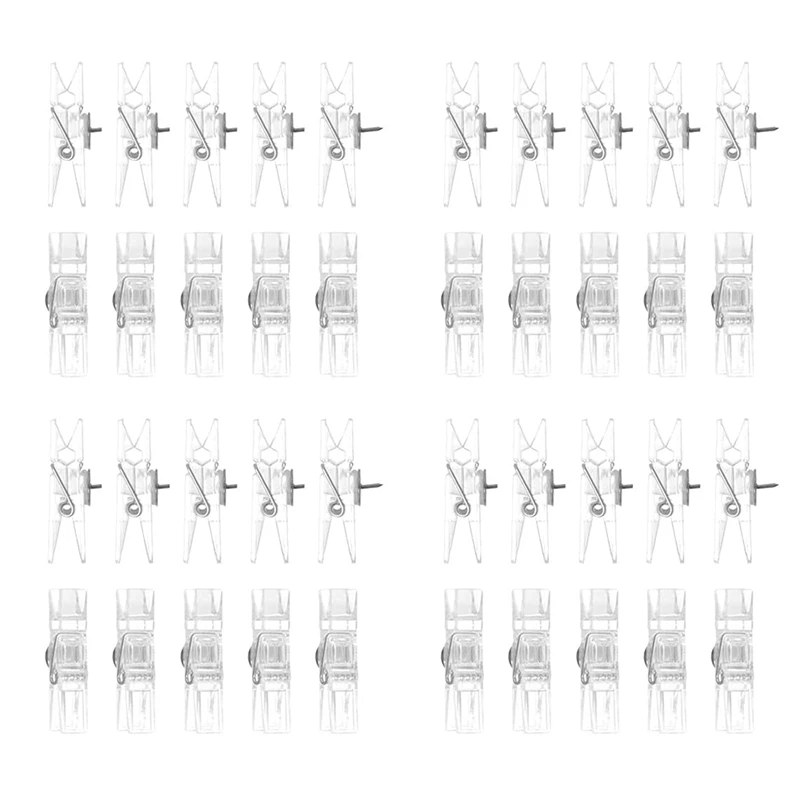 50 pezzi clip per puntine in plastica per bacheca in sughero puntine puntine mini clip per foto graffette per bacheca colore trasparente