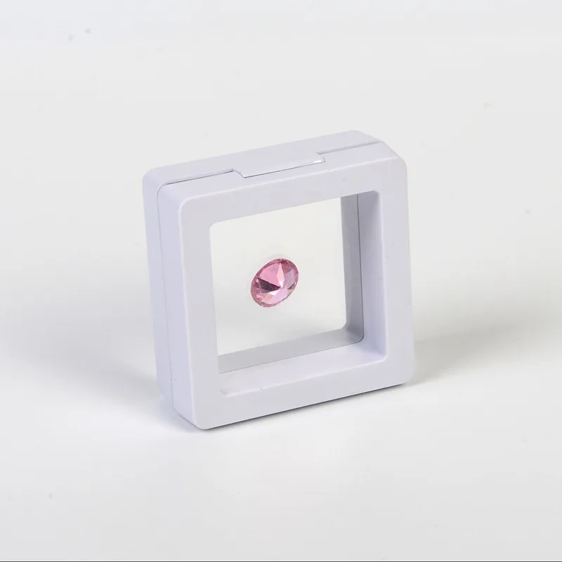 500 pcs/lot 50*50mm PET Membrane Stand Holder boxes Floating Display Case Earring Gems Ring Jewelry Suspension Packaging Box