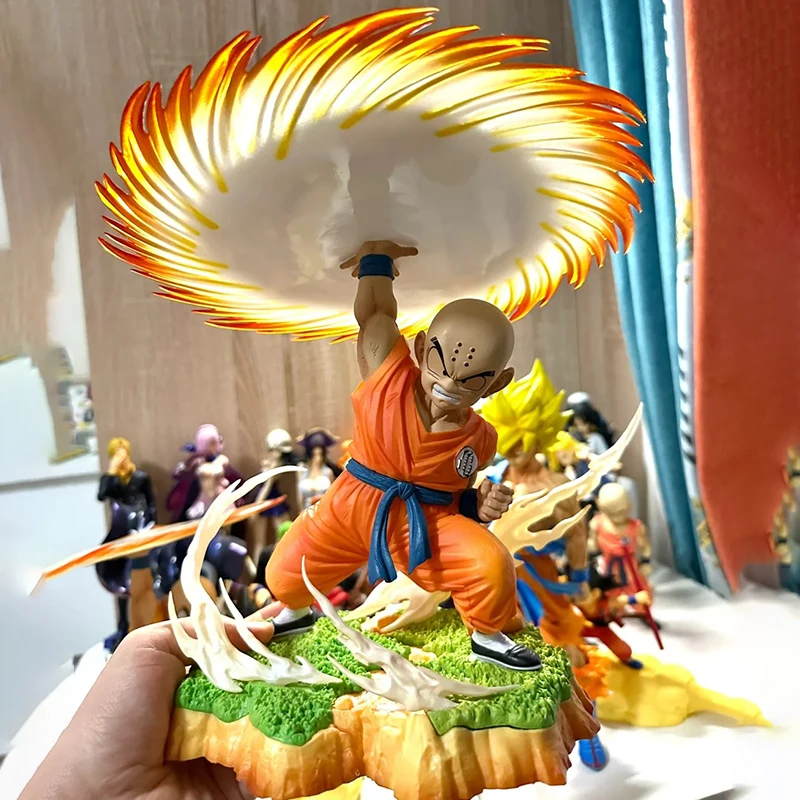 New 25cm Anime Kuririn Dragon Ball Figure Cs Krillin Action Figure Qi Yuan Chop Figurine Pvc Statue Collection Model Toys Doll