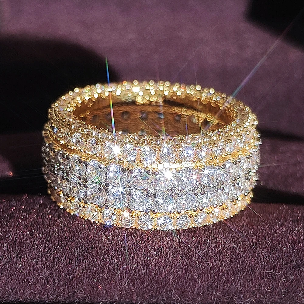 2023 Luxury Round Gold Color Aesthetic Eternity Band Rin for Women Cheap Items with Free Shipping  R7989