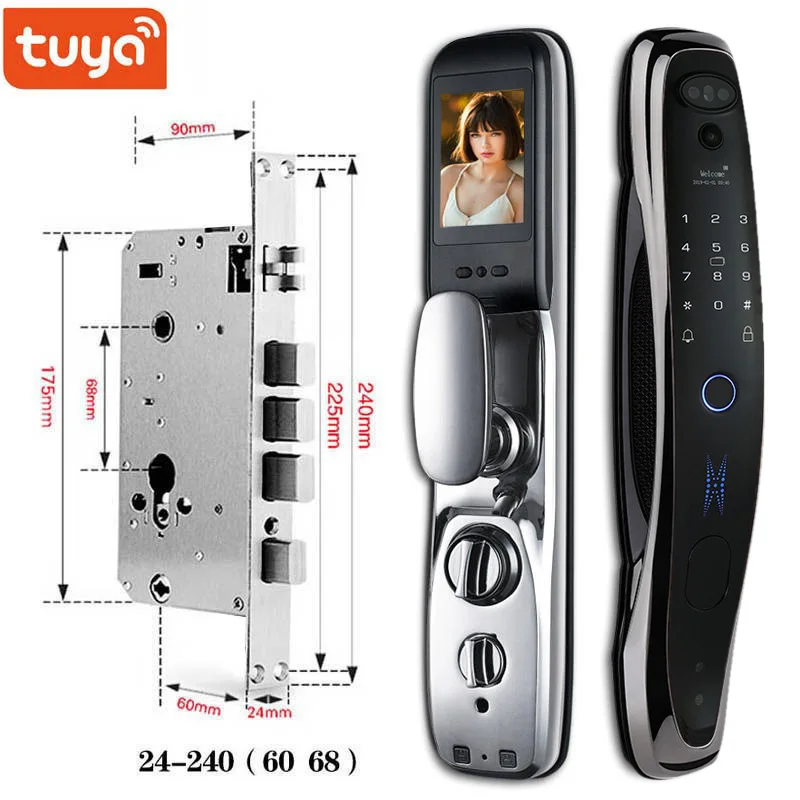 Tuya Smart lock 3D Face Recognition Fingerprint Security Intelligent Smart Lock With Smart Life APP Password RFID Door Lock