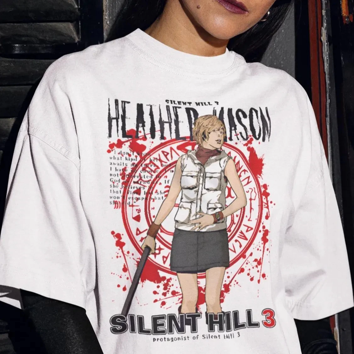 Heather Mason Silent Hill 3 Shirt -Horror Game Tshirt Summer Men's and Women's Loose and Breathable T-shirt Top