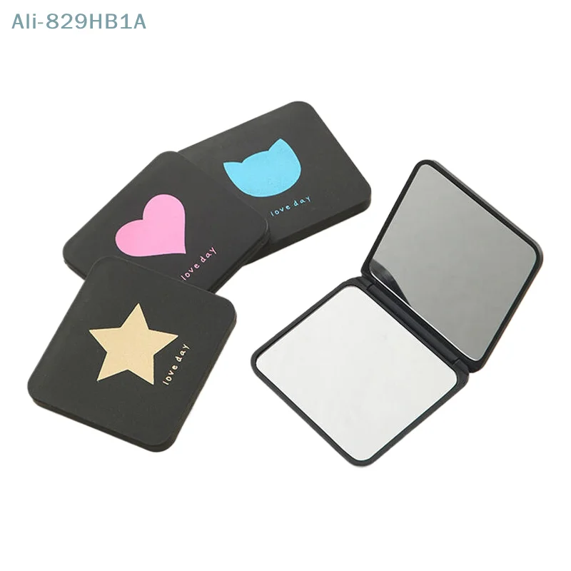 Foldable Makeup Mirror Mini Square Makeup Vanity Mirror Portable Hand Mirrors Double-side Compact Mirror Pocket Cosmetic Mirrors