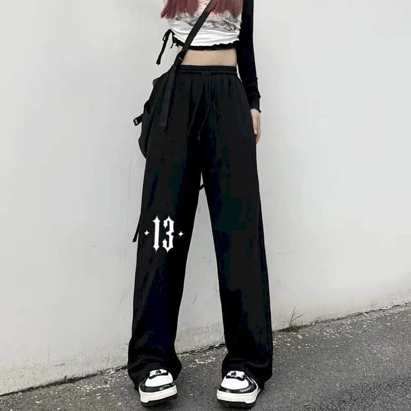 Jazz Pants Women's Pants Sport LOOSE Trousers High Street Gothic Sweatpants Wide Leg Pants Women Clothing Korean Fashion Vintage