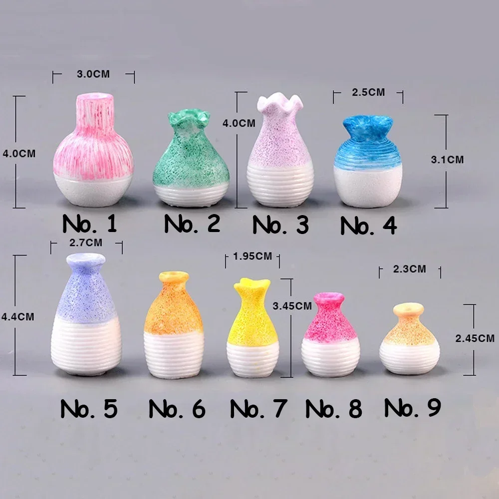 Vas Menarik Model Resin Mudah Dibawa Vas Miniatur Tanaman Berwarna Cerah Vas Bunga Tahan Aus
