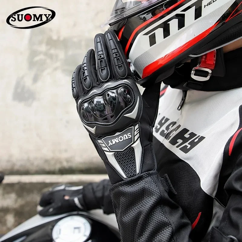 Suomy Winter Autumn Motorcycle Gloves Waterproof Touch Screen Full‑Finger Anti‑Slip Shock‑Resistant Motocross Off‑Road Dirt Bike