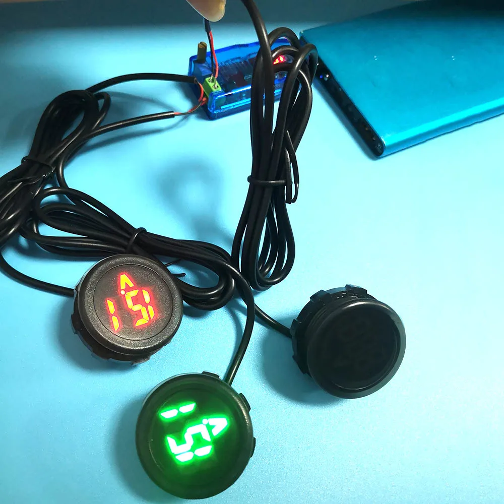 4Pcs Round Two-wire Waterproof Voltmeter DC4-100V LED Digital Display Car Voltage Current Meter Volt Detector Tester Connectors