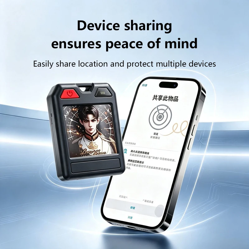 1.54 inch E-ink Screen 4 Color Display Luggage Tag Pet Dog Locator Display Waterproof DIY Anti-Lost Locator Tracker dual system