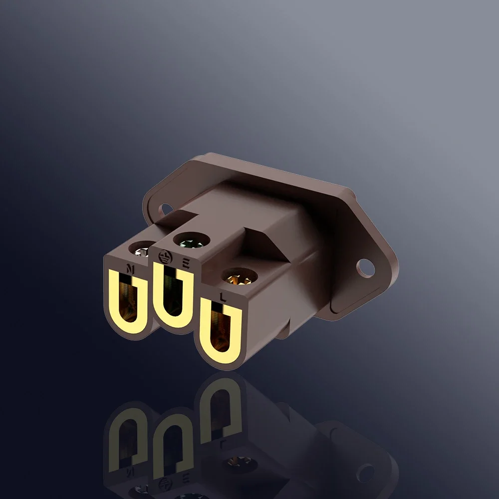 Viborg Brown Audio Grade VI06CG VI06CC VI06CR Pure Copper Rhodium Gold Plated IEC Inlet Plug AC 250V 15A Power Socket