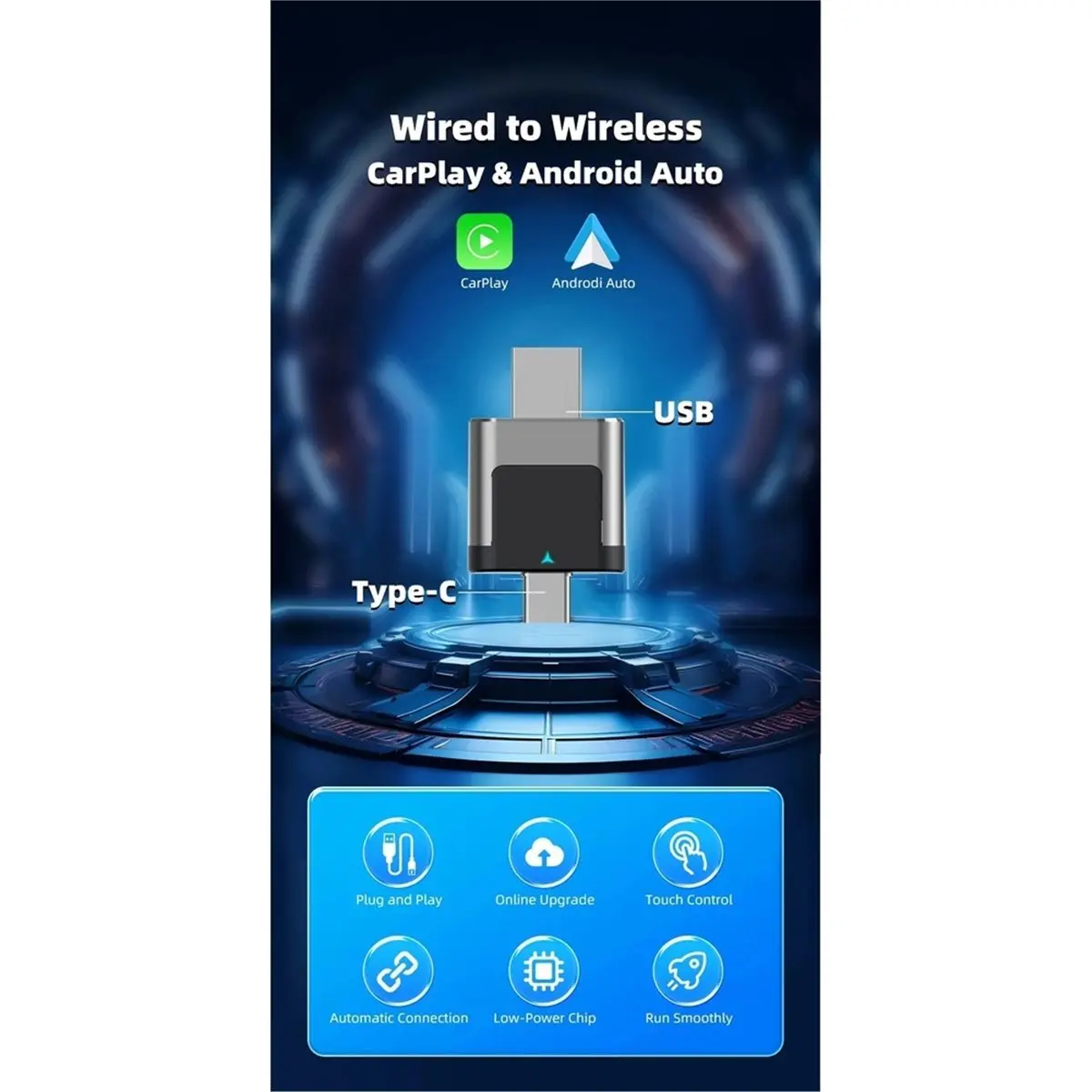 superdeal-go-carplay-android-auto-ワイヤレスアダプター-2-ポート-usb-ドングルカーミニボックスユニバーサルデュアルチャンネルカーマシンインターコン
