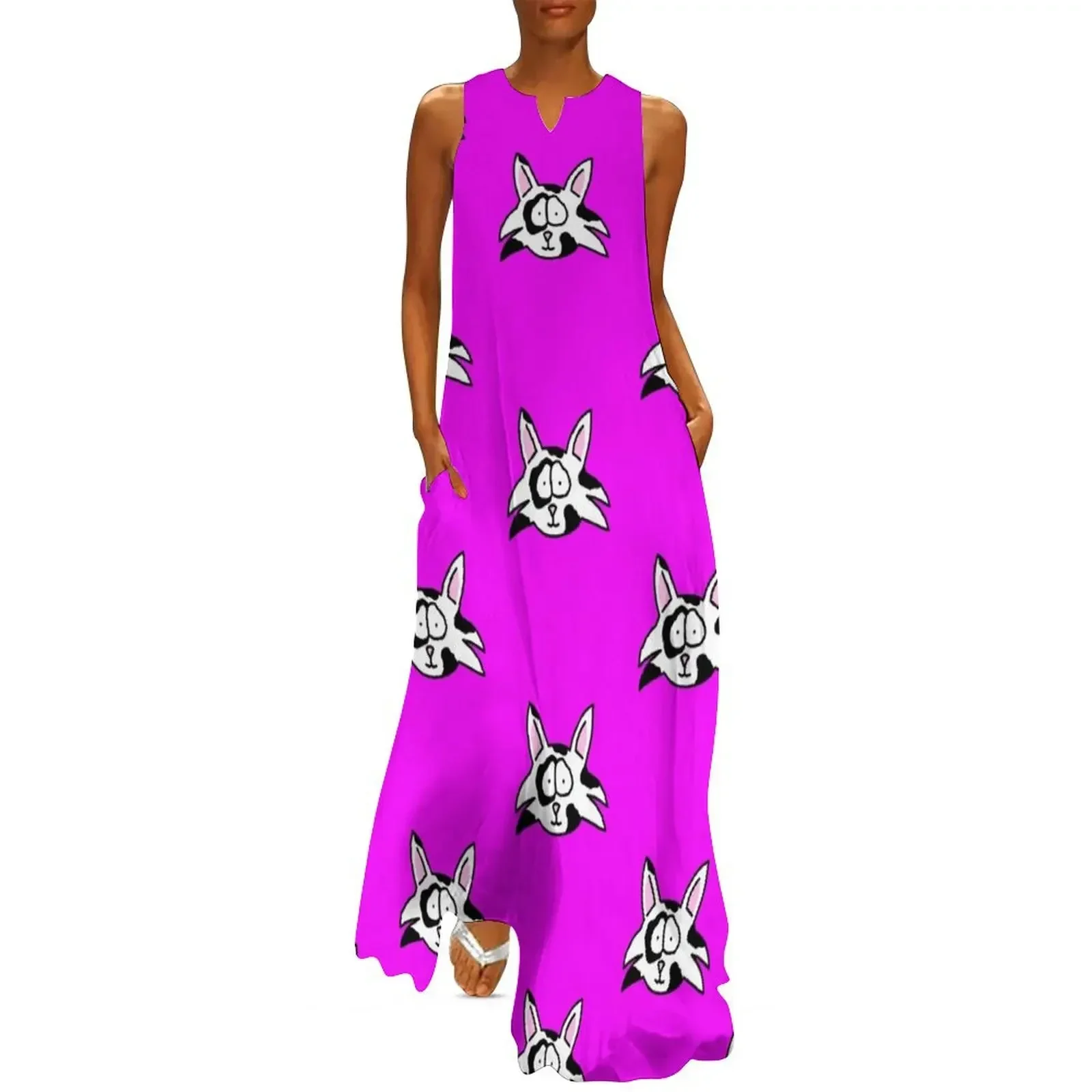 

Cat Patches Long Dress summer dresses for women 2025 birthday dress summer dress womens 2025 prom dresses