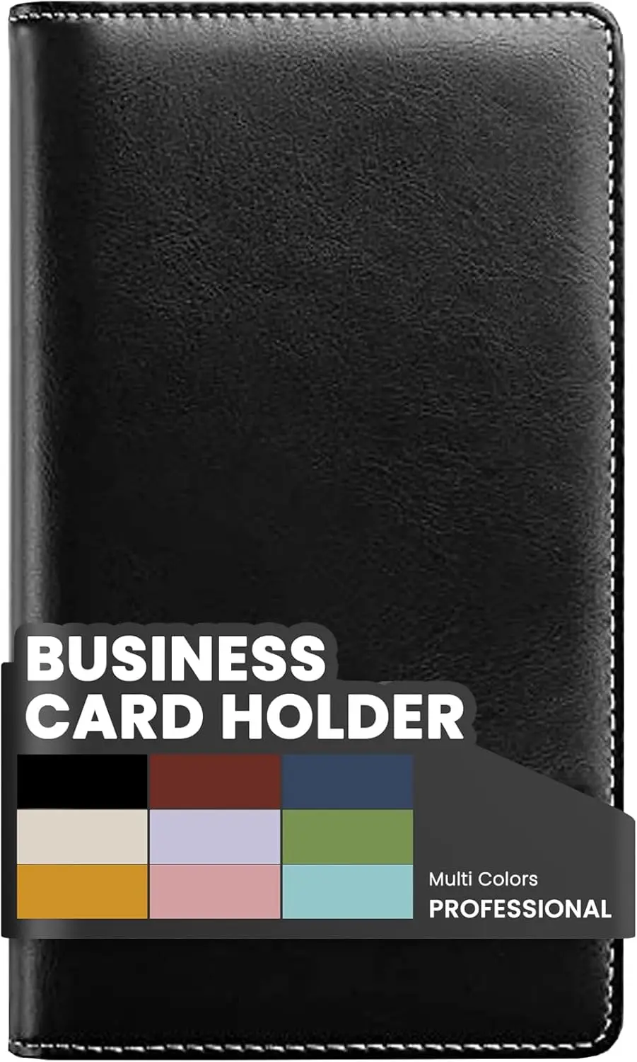

PU Leather Business Card Holder for 240 Cards, Compact Name Card Organizer for Men Women, 7.7x4.5 Inches