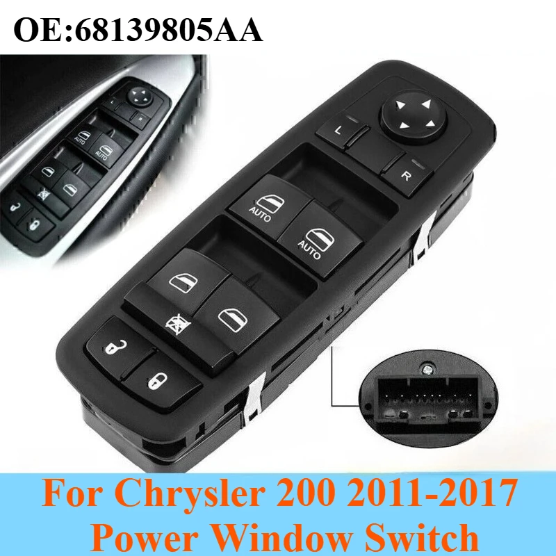 

68139805AA для Chrysler 200 2011-2017, переключатель стеклоподъемника, кнопка управления электрическим стеклоподъемником, сменные аксессуары для интерьера