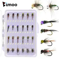 Bimoo - Kit de 24 Señuelos de Pesca con Cabeza de Perdigón de Tungsteno, Hundimiento Rápido, para Pesca de Trucha y Trucha Arcoídea