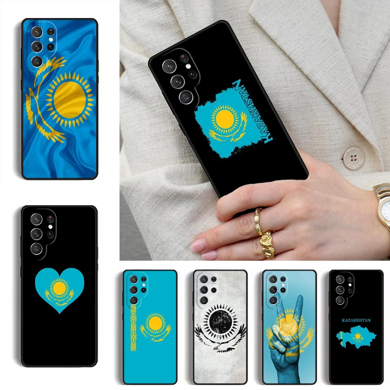 Kazakhstan Flag Phone Case for Samsung Galaxy S26 S25 Ultra S24 S23 S22 S21 Plus Note 10 Bumper Cover
