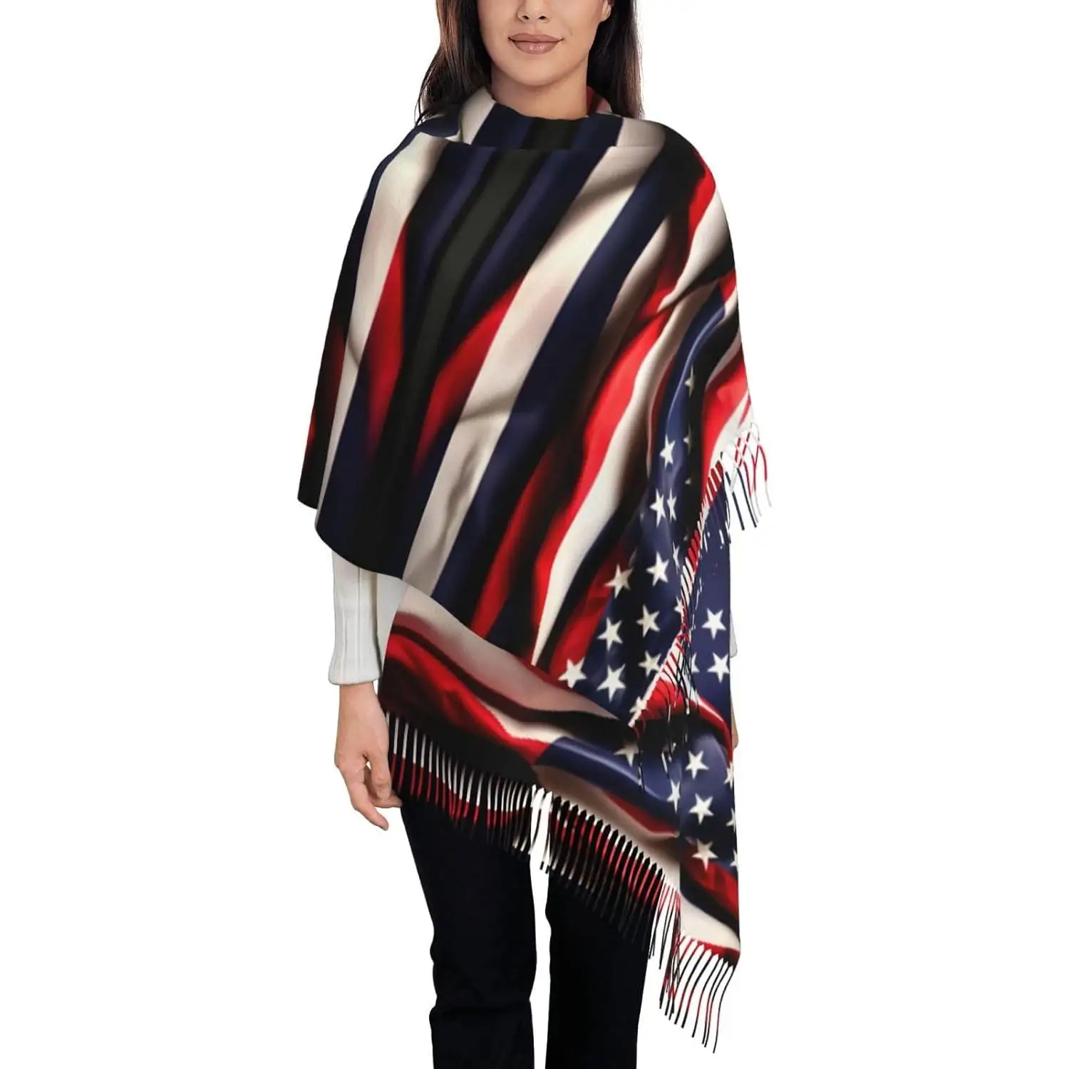 

Print Tassel Scarf Oversized Thick Scarf Soft Scarves Ideal Fall Winter Scarf Shawl For Gift Women Spring Fall Winter