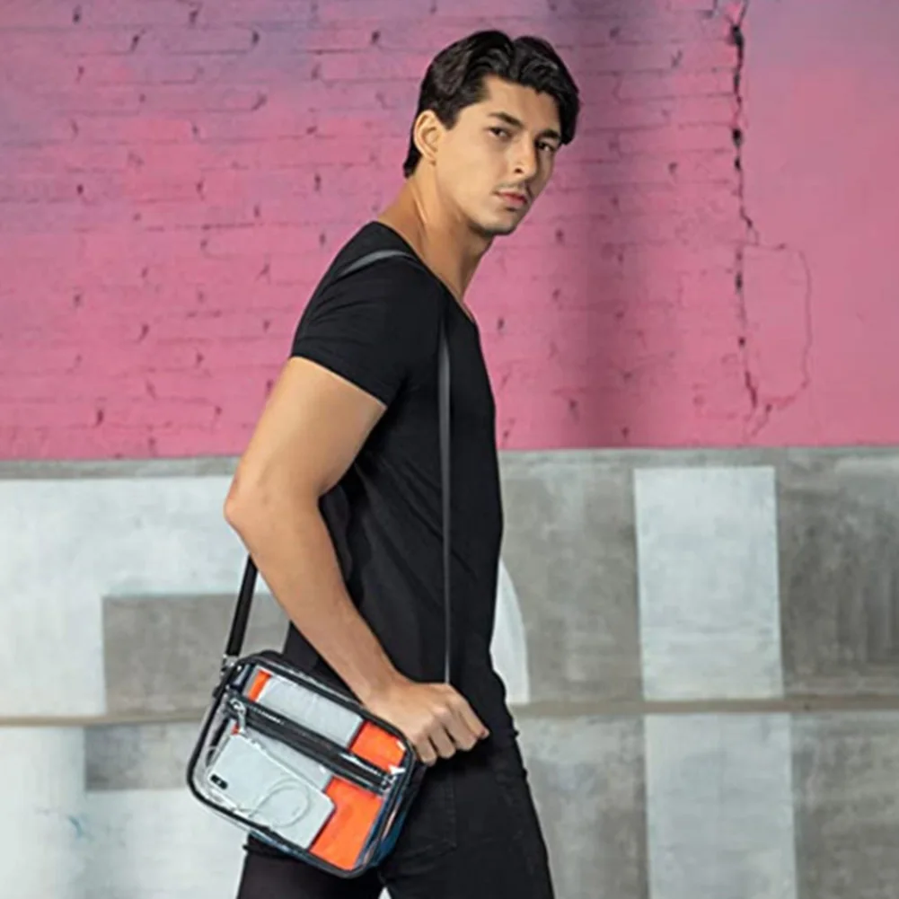 

Vintage Female Shoulder Bags Transparent PVC Design Men Casual Travel Small Purse Daily Beach Messenger Bags